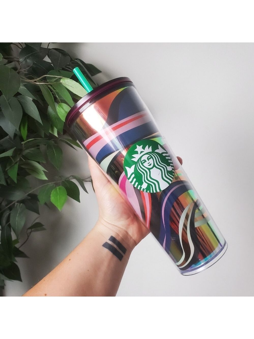 Starbucks Venti 24oz Holiday Colorful Swirl Tumbler